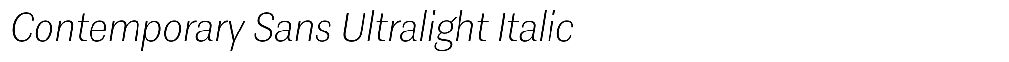 Contemporary Sans Ultralight Italic image